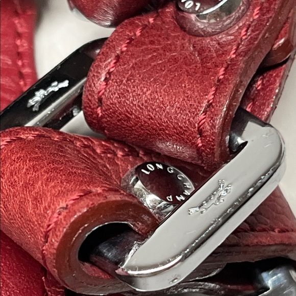 Vintage LONGCHAMP Gatsby Hobo Burgundy Leather Handbag Single Strap - Picture 13 of 16